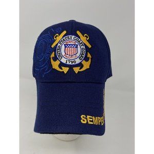 USCG US Coast Guard Embroidered Hat Semper Paratus Baseball Trucker Cap Blue